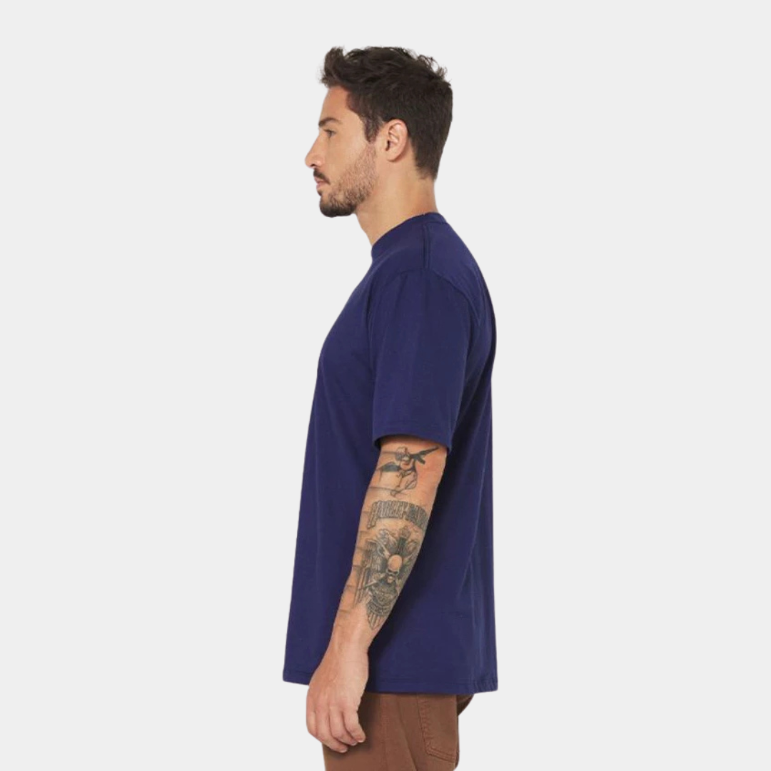 Camisa Básica Oversized Streetwear Masculina Azul 