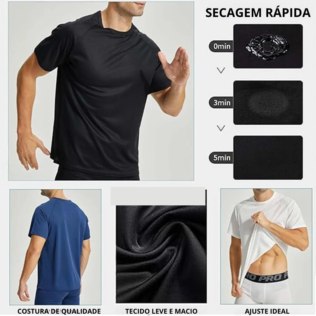 3 Camisas de Compressão Secagem Rápida - Vulcano 