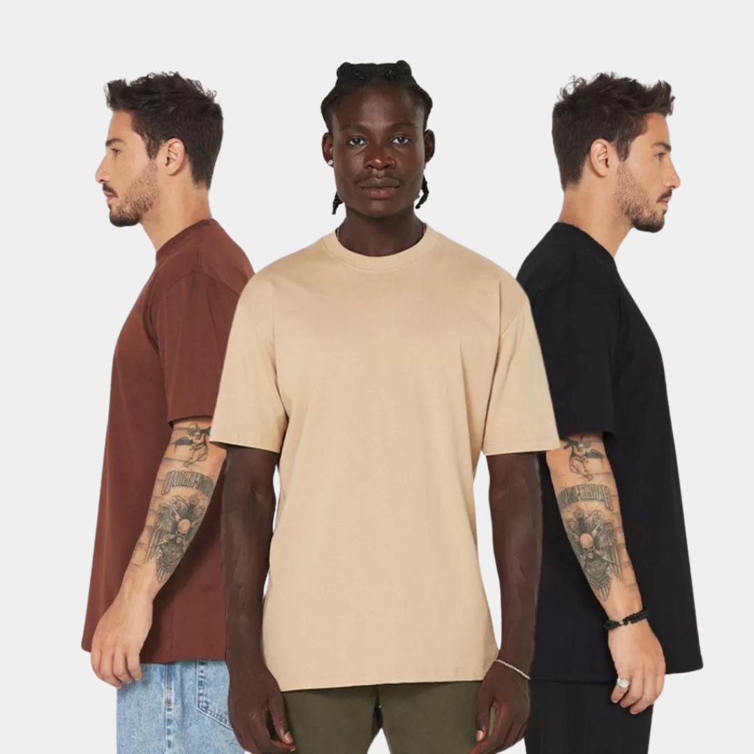 Kit 3 Camisetas Básicas Oversized Streetwear 